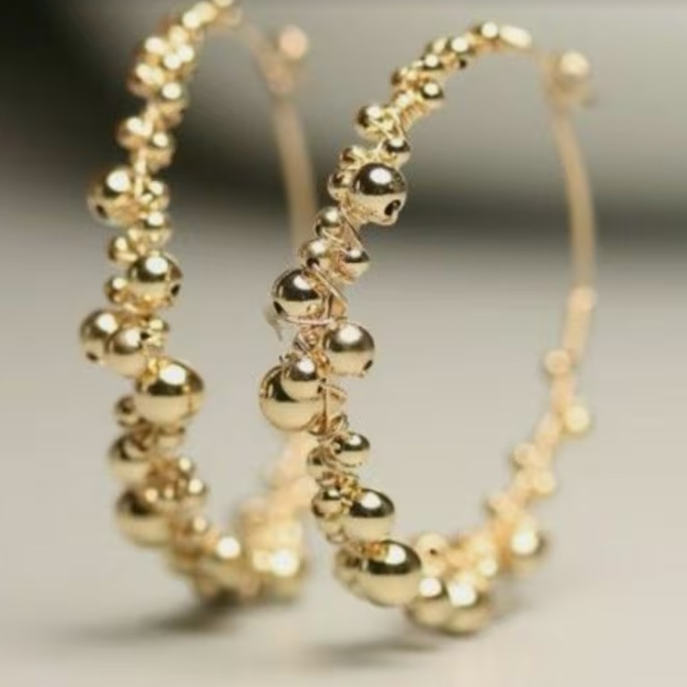Golden Bubble Hoop Earrings NEW